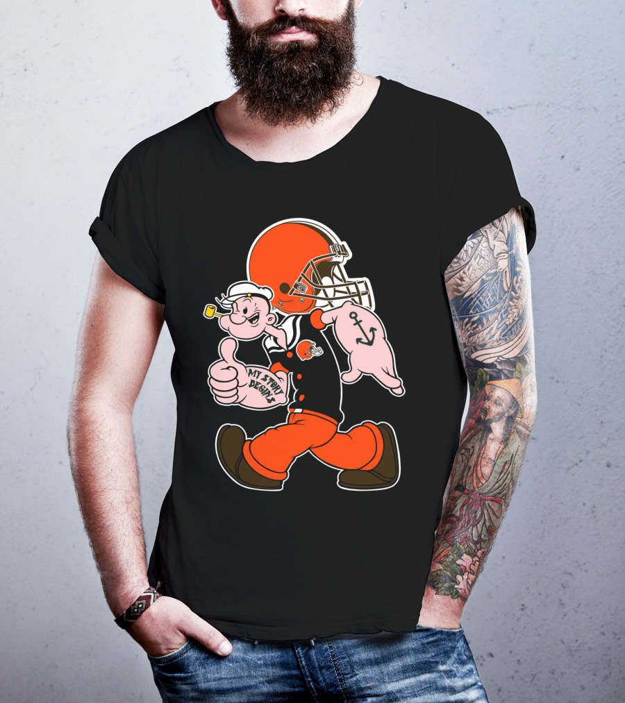 Popeye Cleveland Browns Cartoon Character T-Shirt