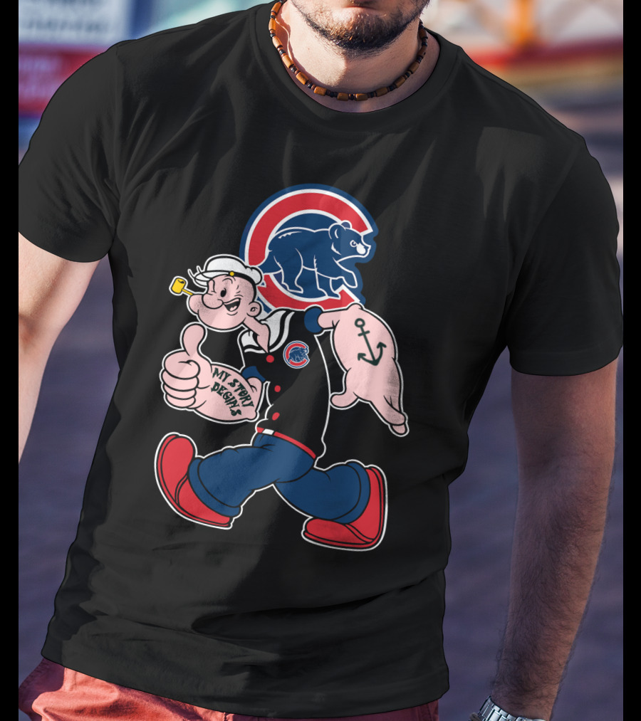 Popeye Chicago Cubs My Story Begins T-Shirt