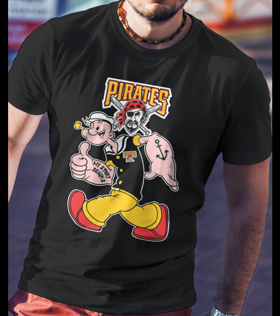 Pirates Popeye My Story Designs 51 Pittsburgh Pirates T-Shirt