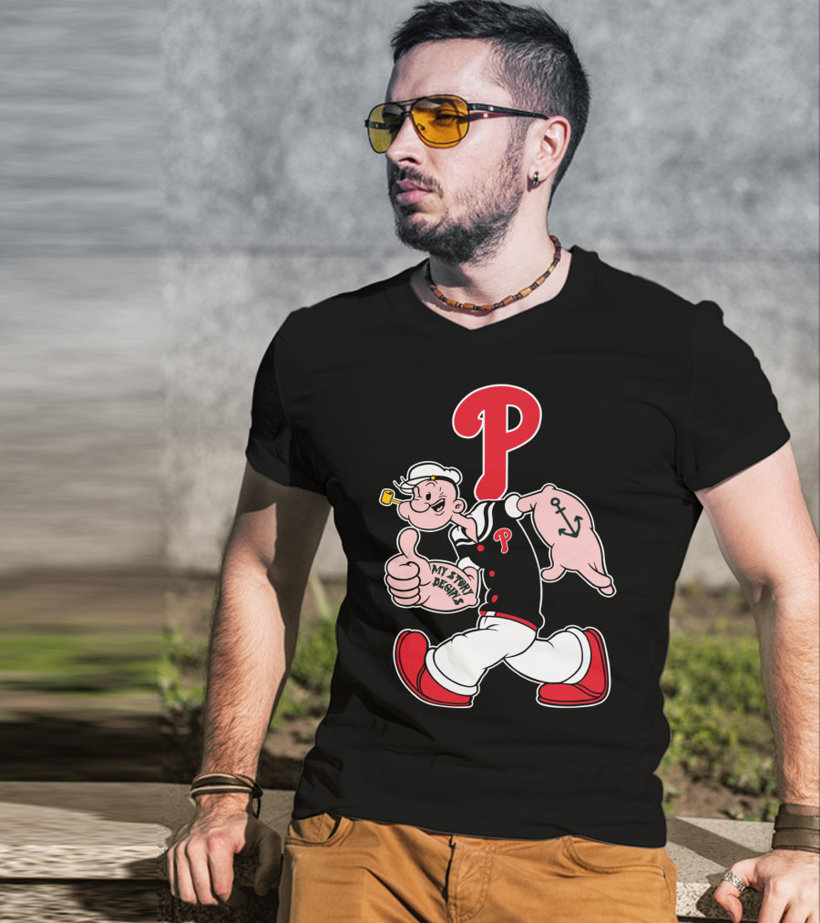 Popeye Phillies P Mascot My Story Designs T-Shirt