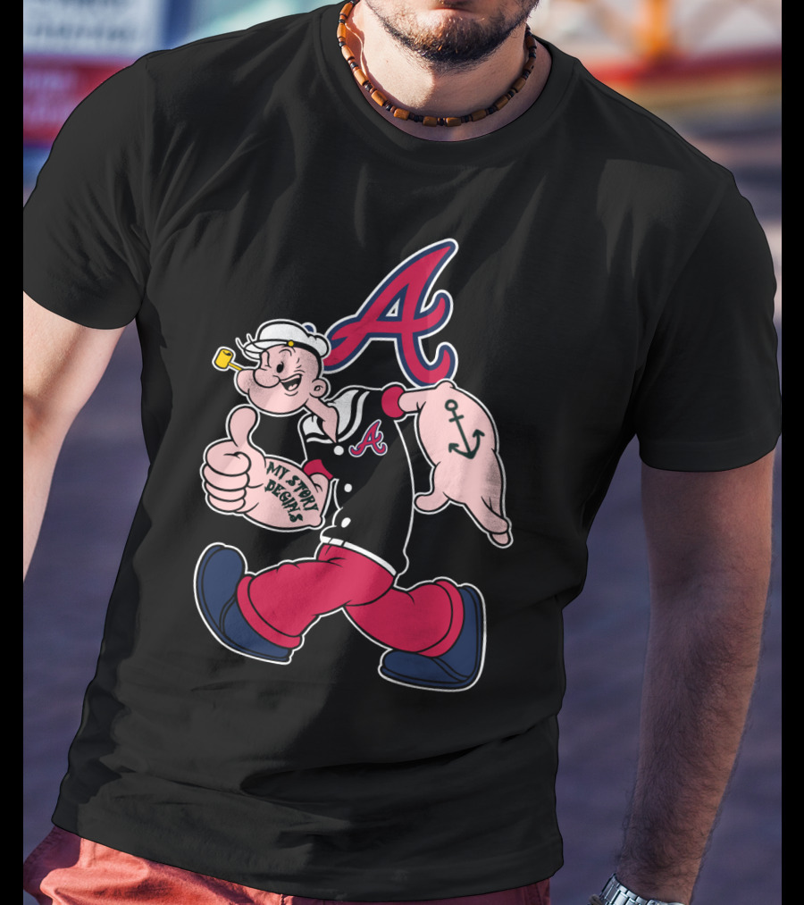 Atlanta Braves Cartoon Character My Story Designs Vintage Style T-Shirt
