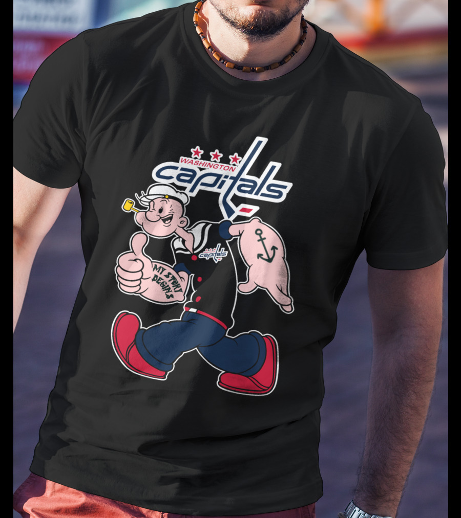 Washington Capitals Popeye My Story Begins T-Shirt