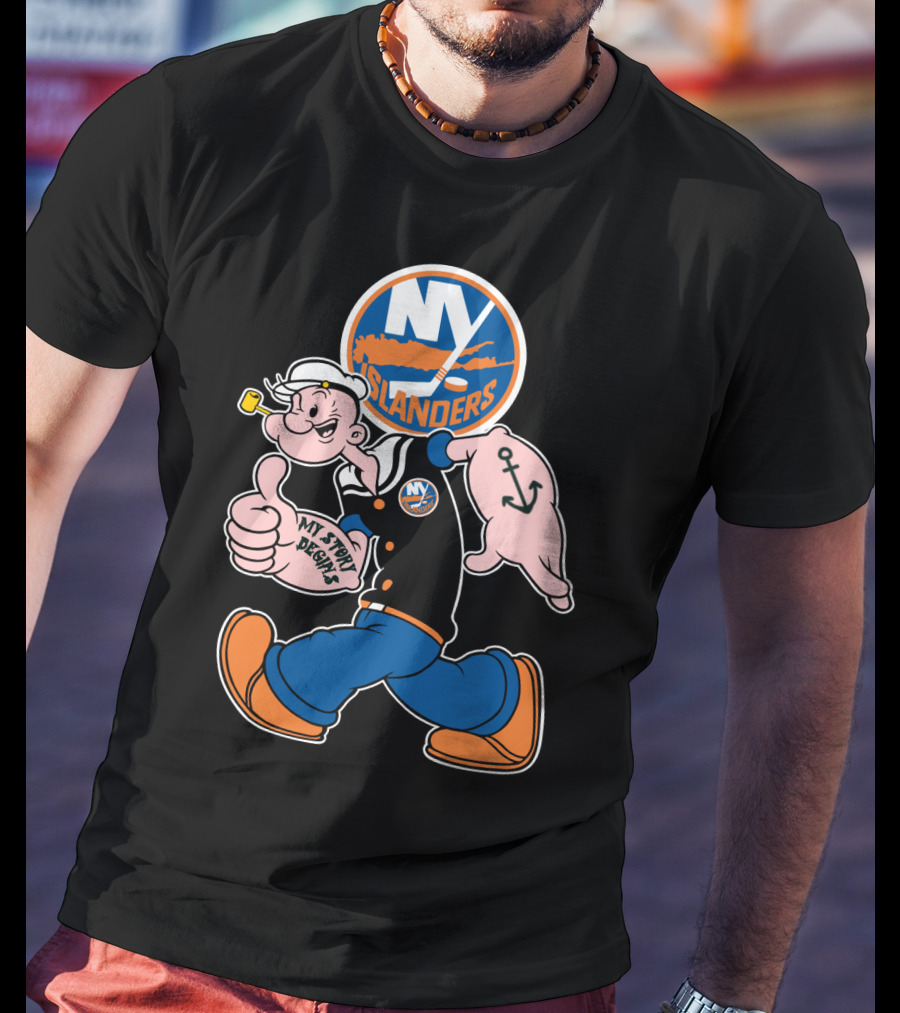 Ny Islanders Popeye Thumbs Up Anchor Tattoo My Sport Designs T-Shirt