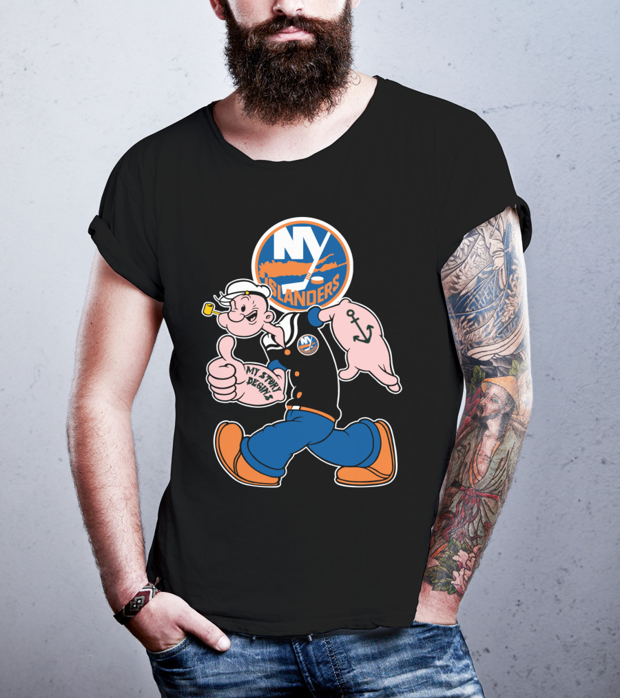 Ny Islanders Popeye Thumbs Up Anchor Tattoo My Sport Designs T-Shirt