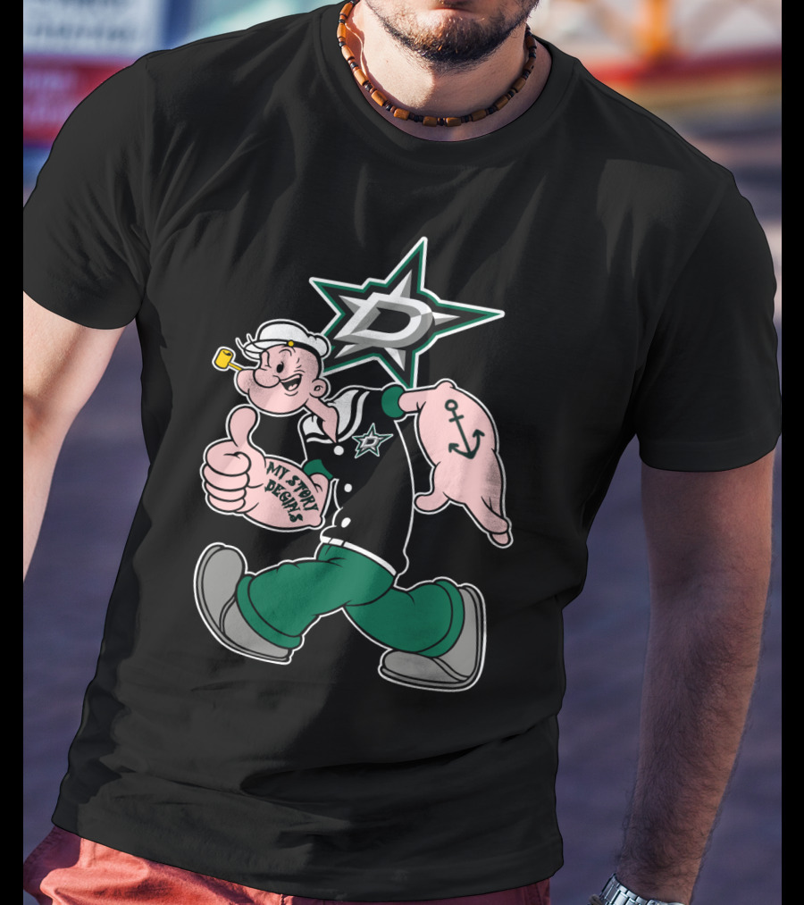 My Story Designs Dallas Stars Popeye Anchor 82 T-Shirt
