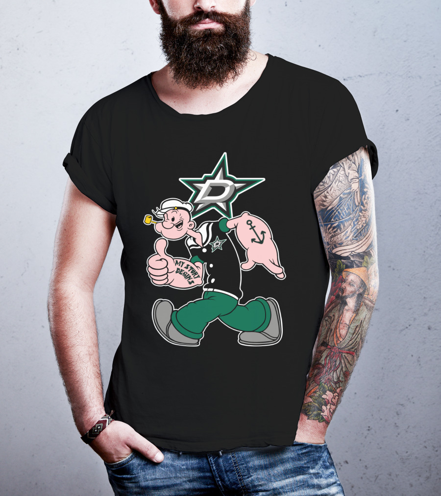 My Story Designs Dallas Stars Popeye Anchor 82 T-Shirt