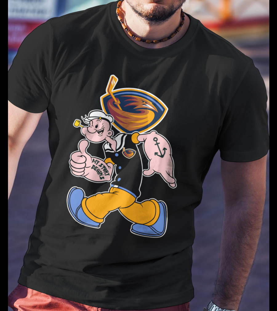 Atlanta Thrashers My Story Designs Popeye Hockey T-Shirt