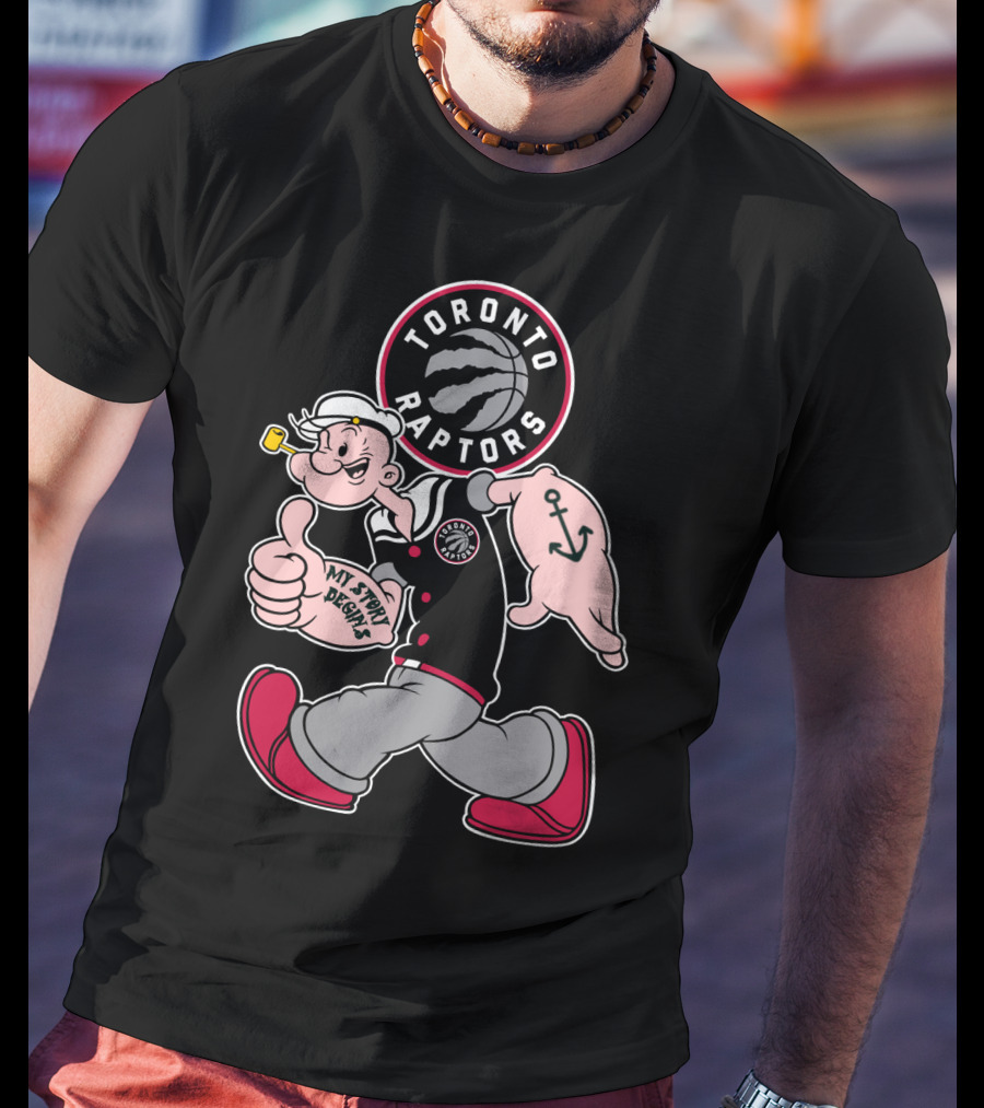 Toronto Raptors '95 My Story Begins Popeye T-Shirt
