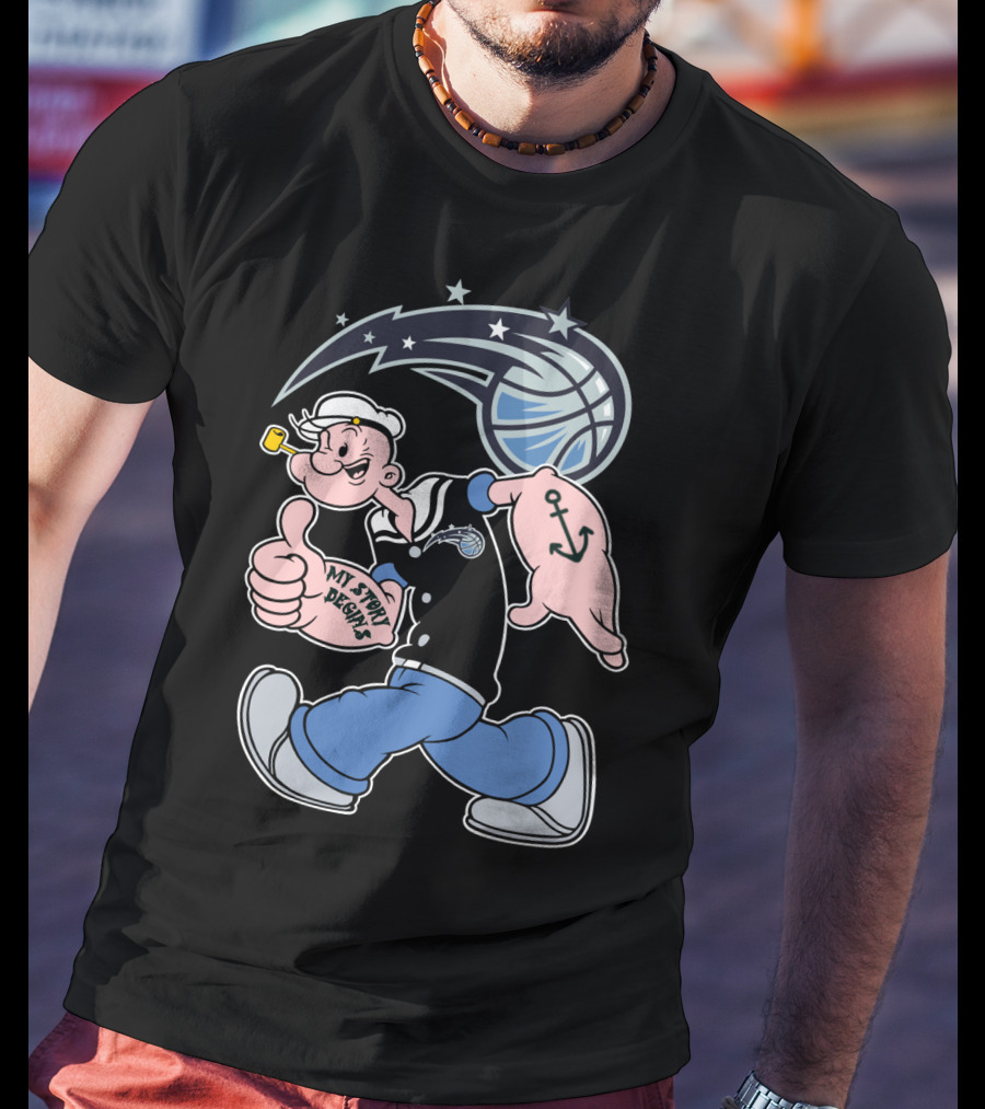 Orlando Magic Popeye My Story Begins Basketball Anchor T-Shirt