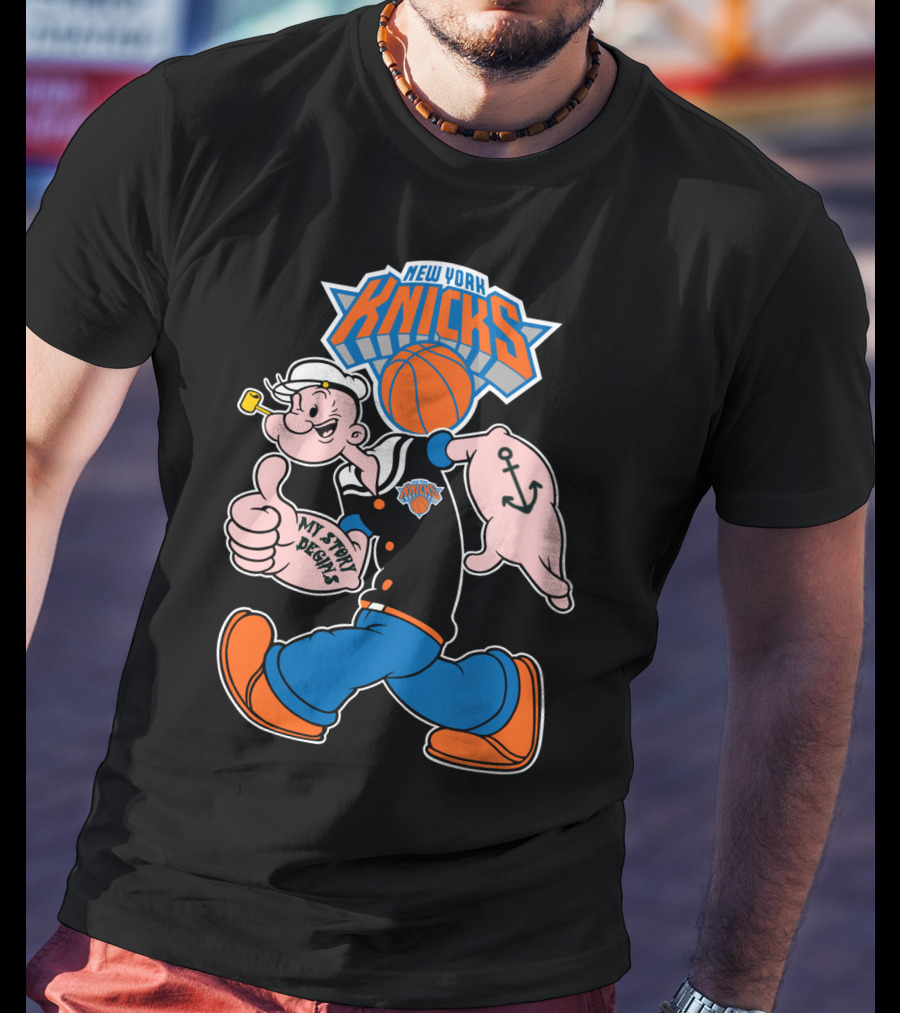 New York Knicks Popeye Cartoon Basketball Collaboration 103 T-Shirt