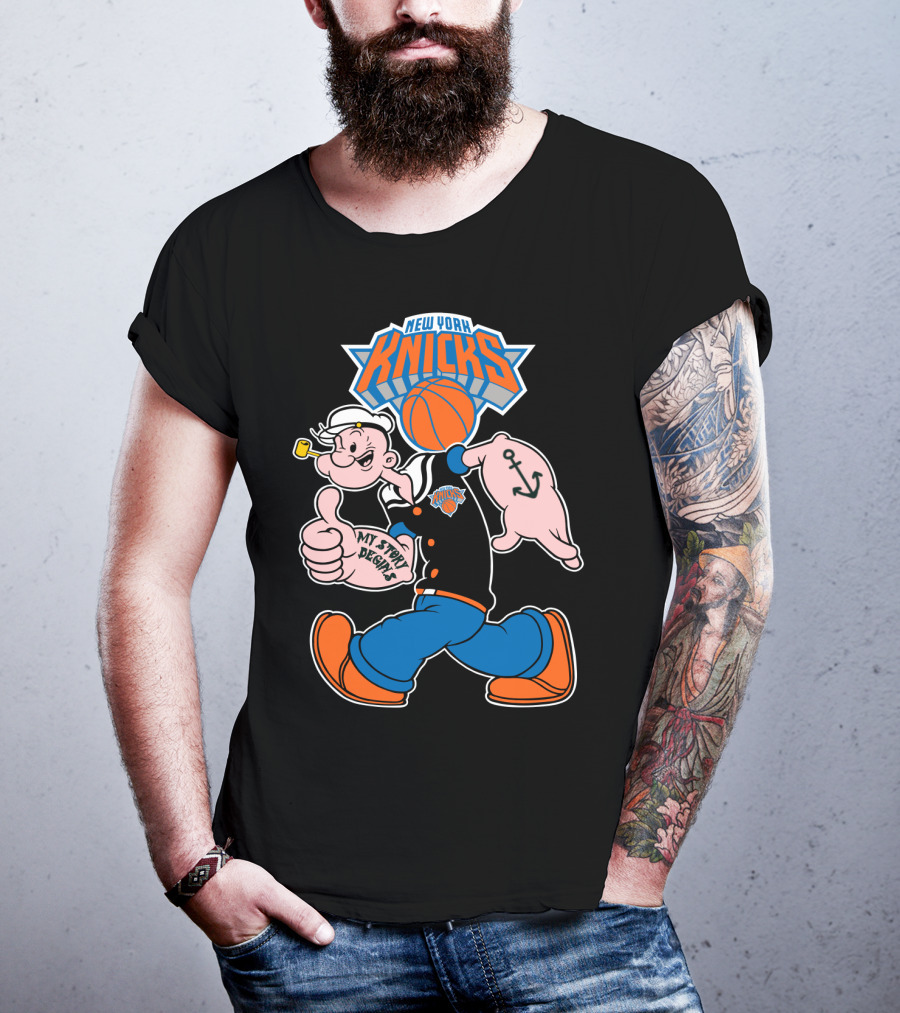 New York Knicks Popeye Cartoon Basketball Collaboration 103 T-Shirt