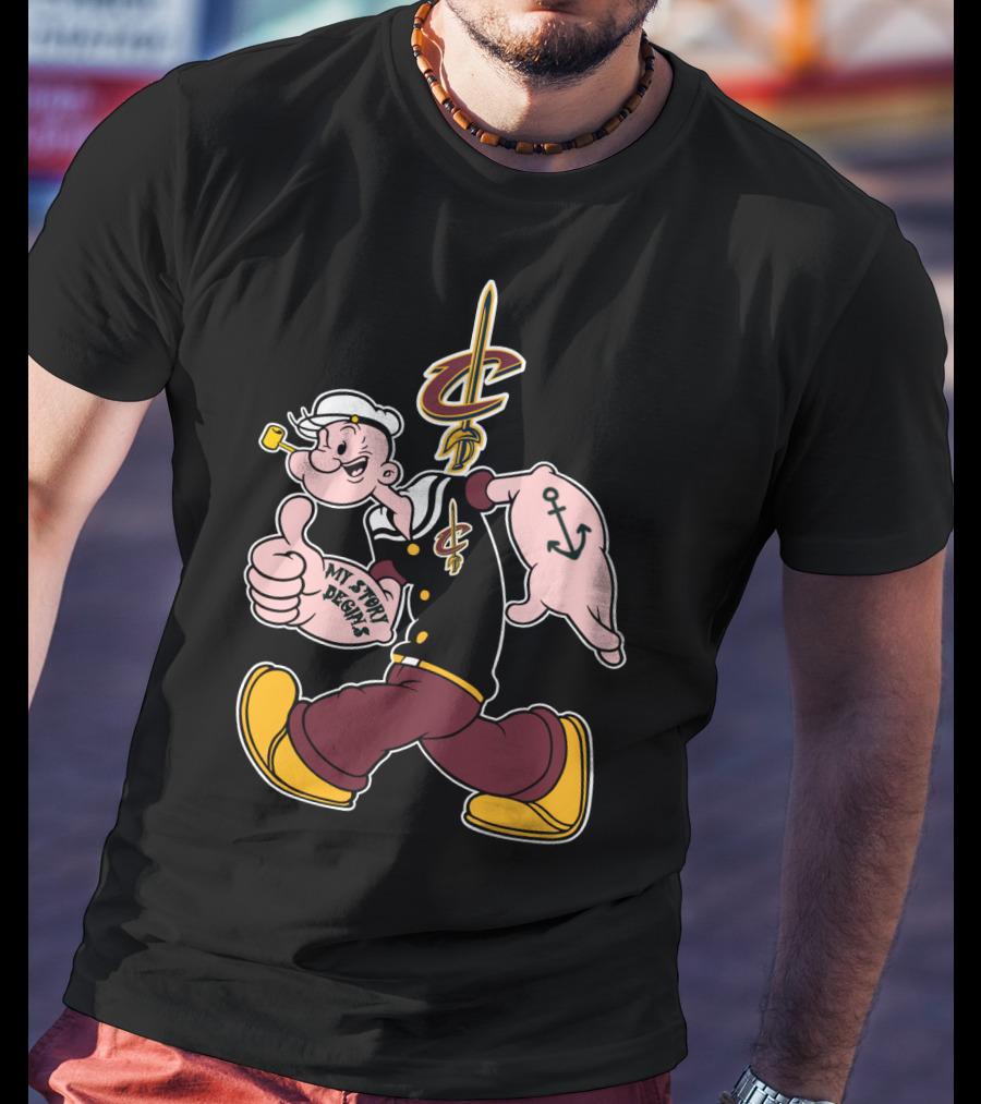Cleveland Cavaliers My Story Begins Popeye Anchor T-Shirt