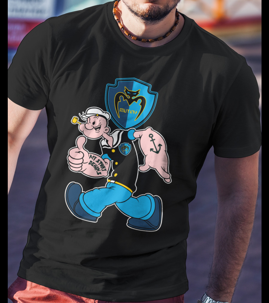 Tampa Bay Mutiny Popeye My Story Begins 124 Anchor Shield T-Shirt