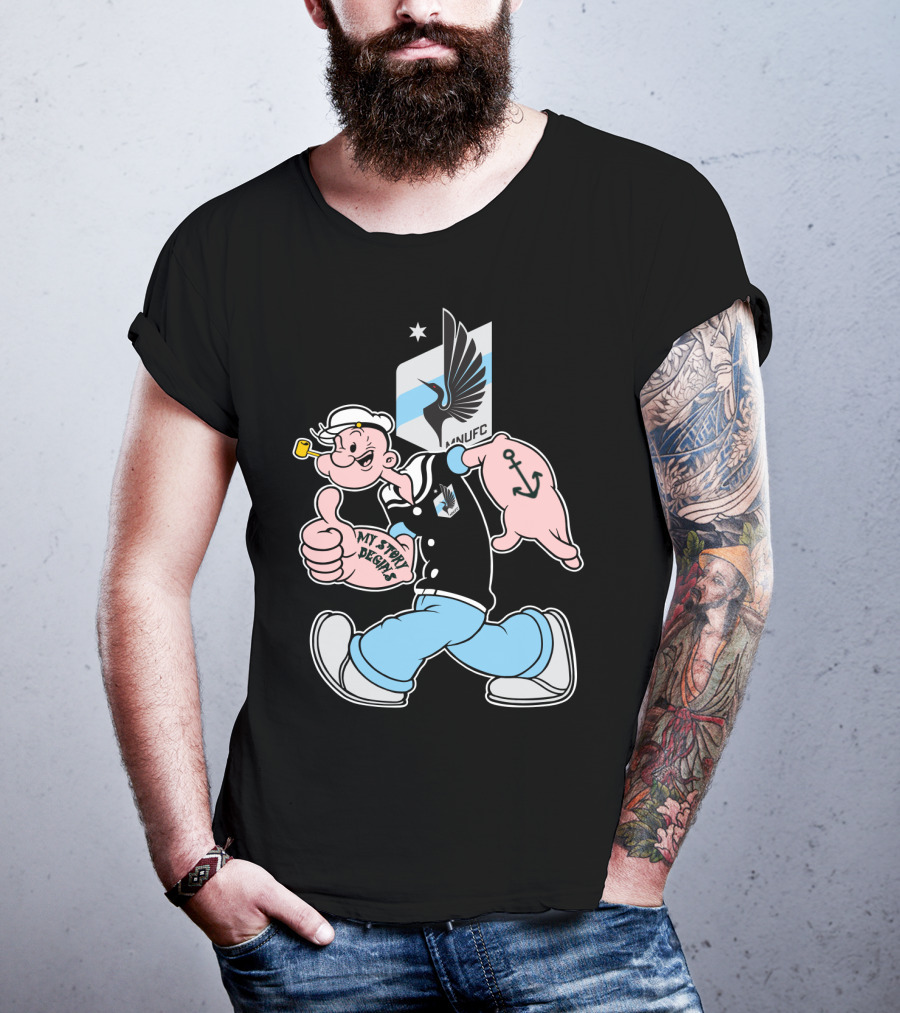 Minnesota United Fc Popeye My Story Designs Anchor T-Shirt