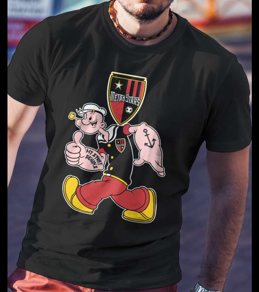 Metrostars My Story Begins Popeye Anchor Soccer T-Shirt