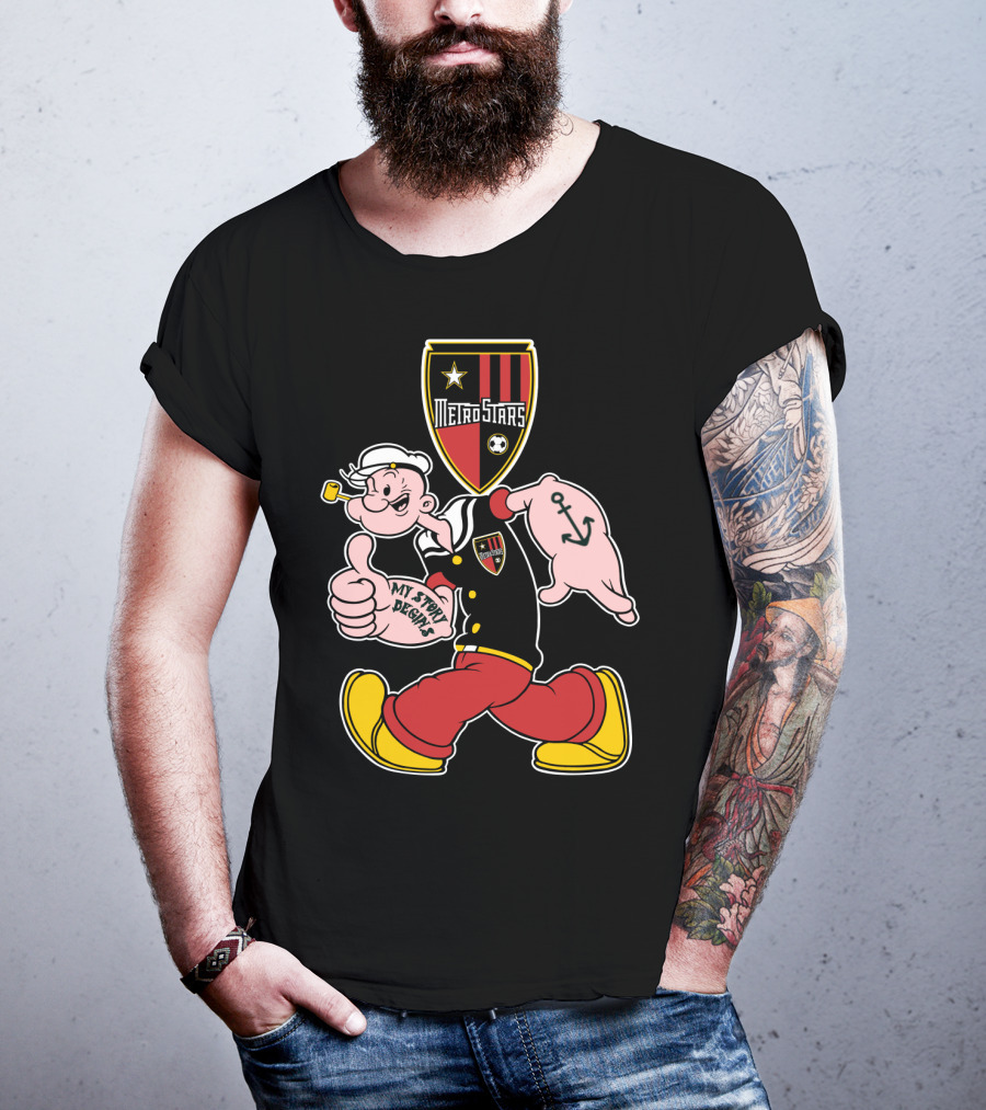 Metrostars My Story Begins Popeye Anchor Soccer T-Shirt