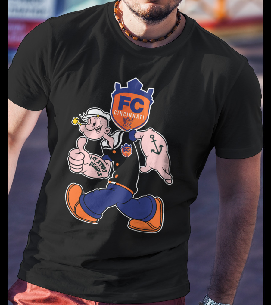Fc Cincinnati My Story Begins Popeye Anchor T-Shirt