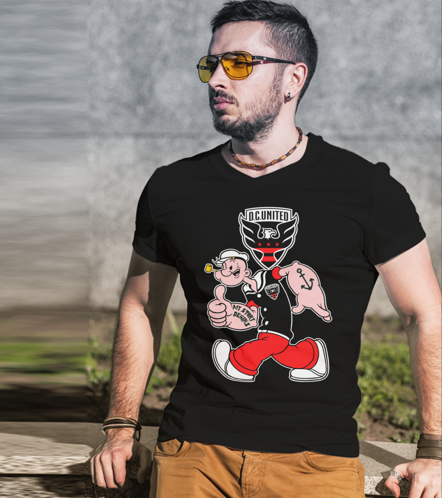 D.c. United My Story Begins Popeye Anchor Tattoo Sporty Style T-Shirt