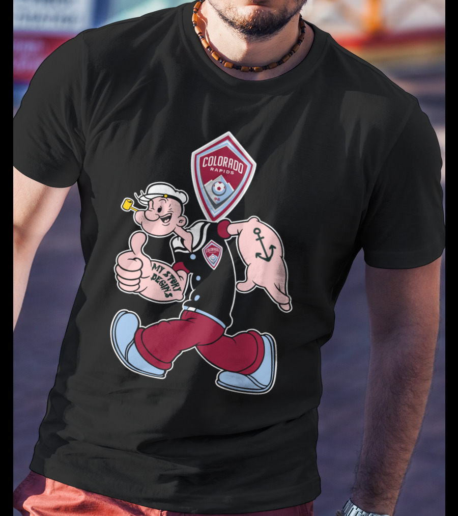 Popeye My Story Begins Colorado Rapids Soccer Badge Anchored T-Shirt