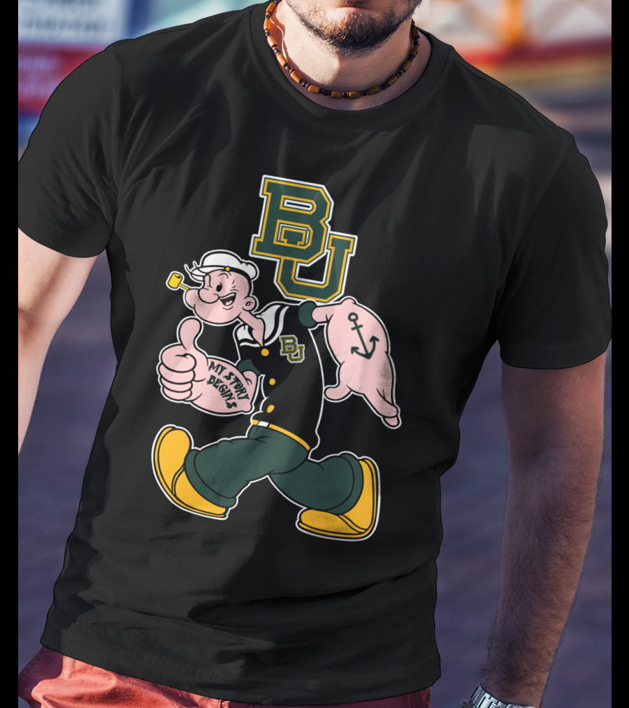 Bu Popeye My Story Begins Anchor Walking Pose T-Shirt