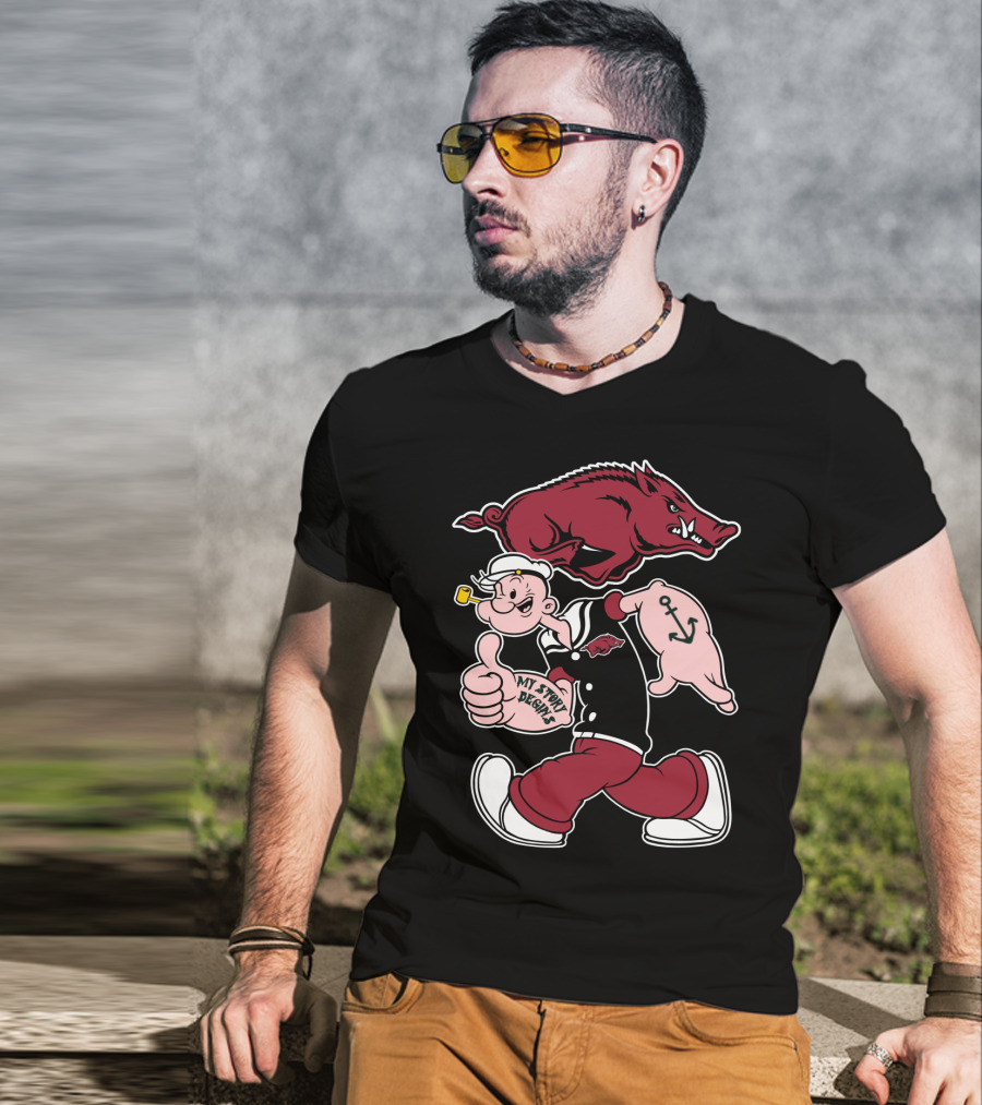 Popeye Arkansas Razorbacks My Story Begins T-Shirt