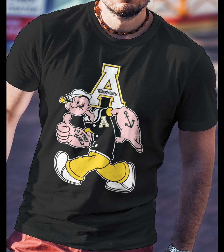 Appalachian State Mountaineers Popeye Anchor T-Shirt