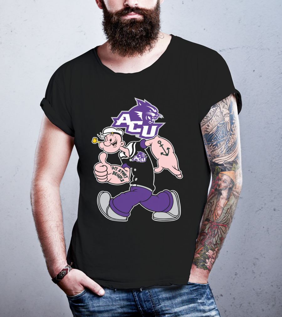 Acu Wildcats Popeye My Story Begins Anchor Tattoo T-Shirt