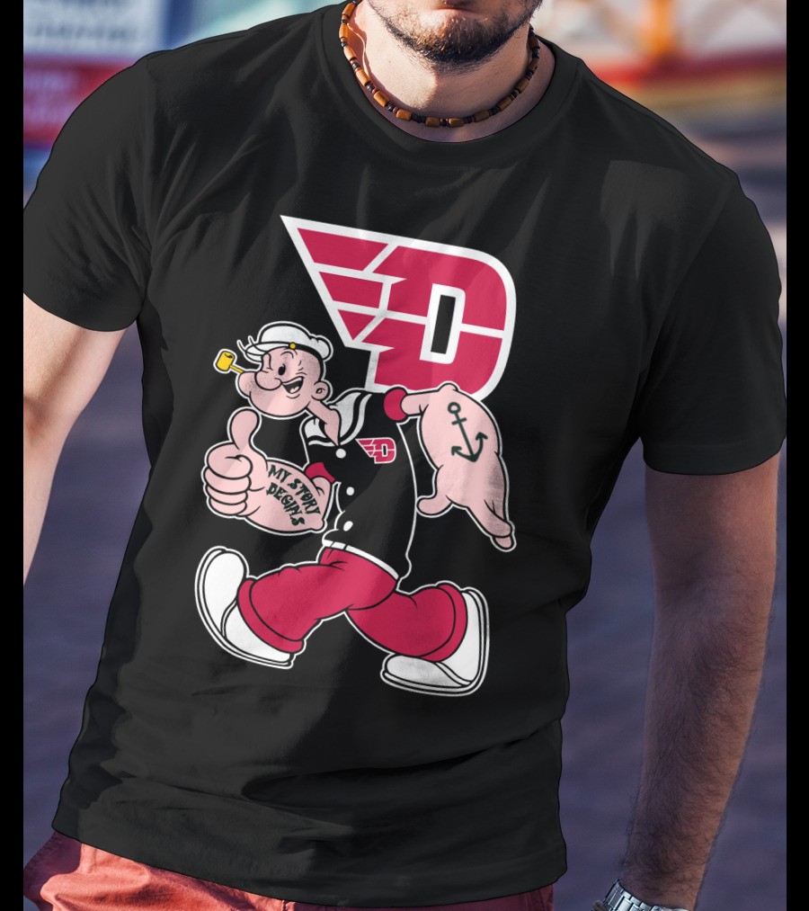 Dayton Flyers 176 Popeye Thumbs Up T-Shirt