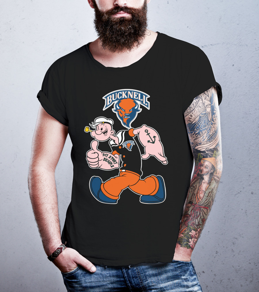 Bucknell Bison Popeye My Story Begins Anchors T-Shirt