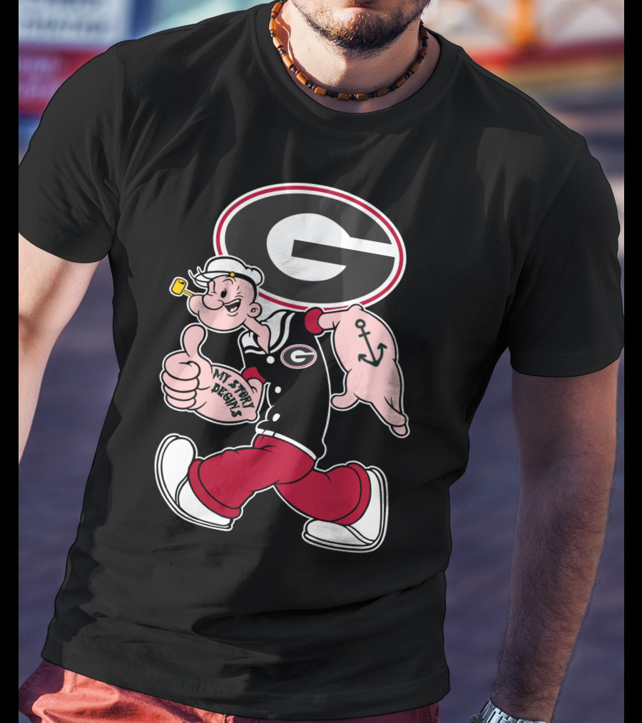 Georgia Bulldogs Popeye My Story Designs T-Shirt
