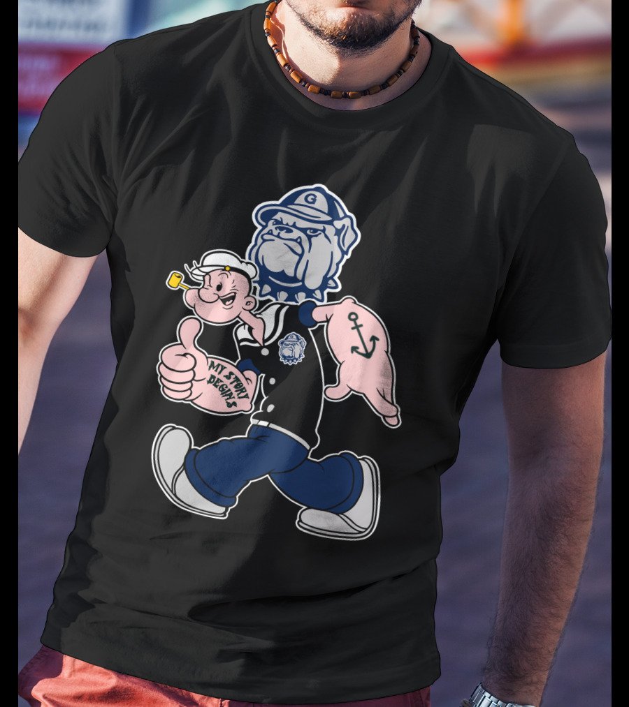 Popeye Georgetown Hoyas My Story Begins Anchor Bulldog Vintage 203 T-Shirt