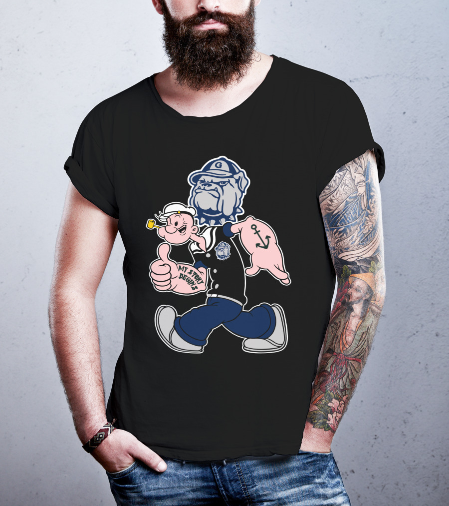 Popeye Georgetown Hoyas My Story Begins Anchor Bulldog Vintage 203 T-Shirt
