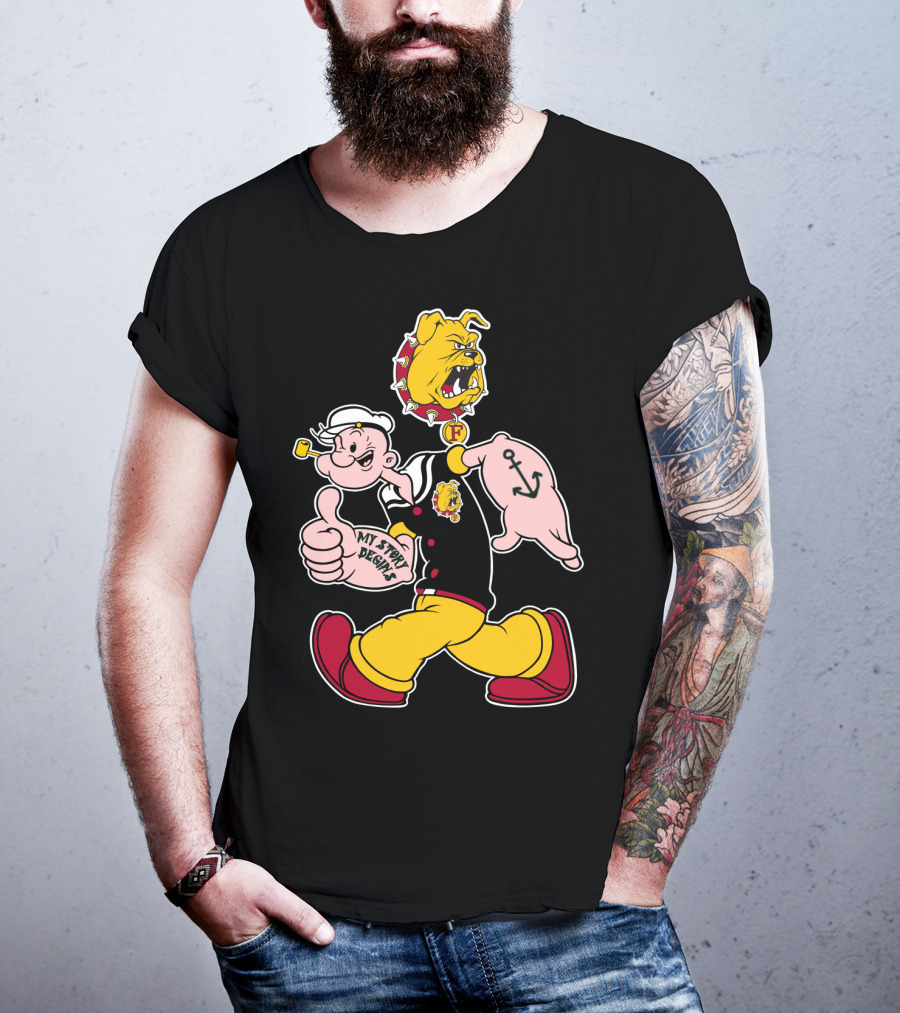 Ferris State Bulldogs My Story Begins Popeye Bulldog T-Shirt