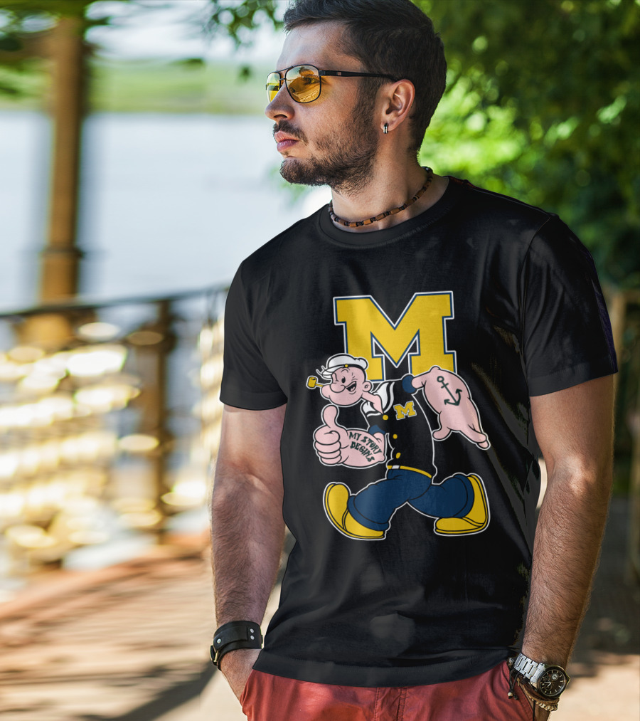 M Michigan Wolverines Popeye My Story Begins T-Shirt