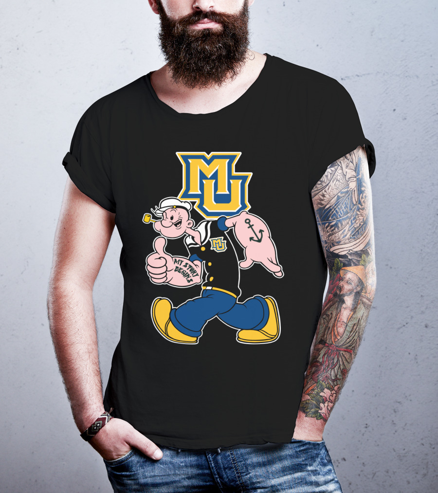 Mu Marquette Golden Eagles My Story Begins Popeye Sailor Character T-Shirt