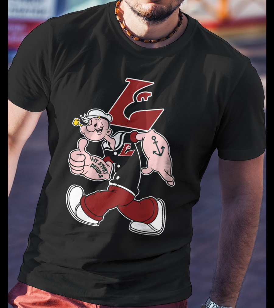 La Crosse Eagles My Story Designs Popeye Anchor T-Shirt