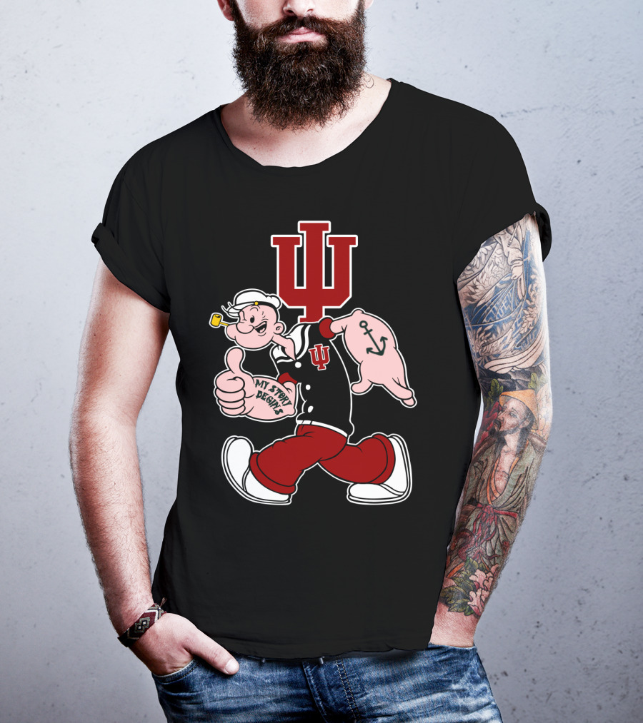 Indiana Hoosiers My Story Designs Popeye Crossover T-Shirt