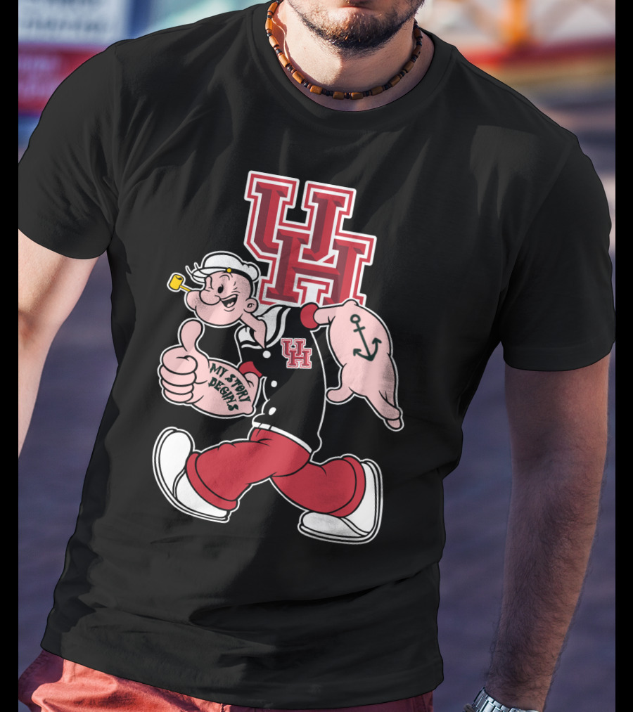 Uh Houston Cougars My Story Begins Popeye Anchor T-Shirt