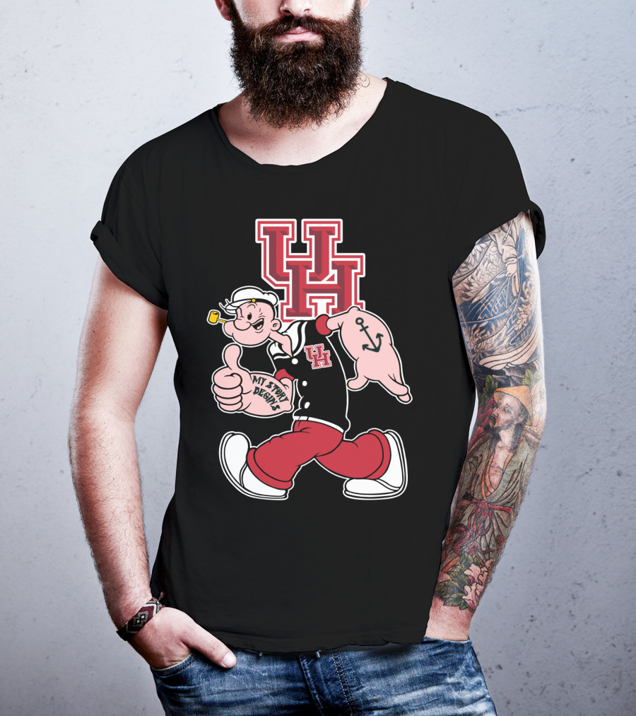 Uh Houston Cougars My Story Begins Popeye Anchor T-Shirt