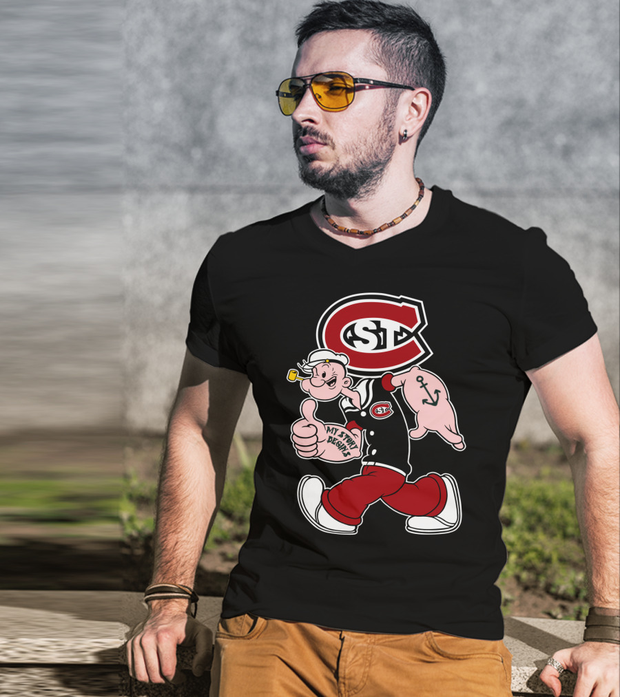St Cloud State Huskies Scsu Popeye My Story Begins Anchor Tattoo T-Shirt