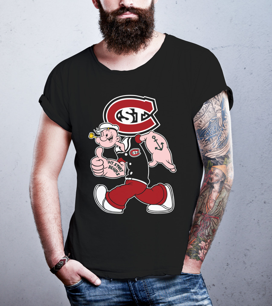 St Cloud State Huskies Scsu Popeye My Story Begins Anchor Tattoo T-Shirt
