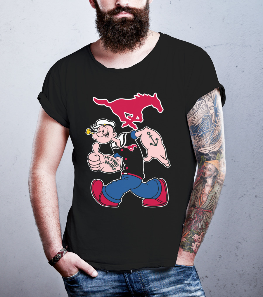 Smu Mustangs Popeye My Story Begins T-Shirt