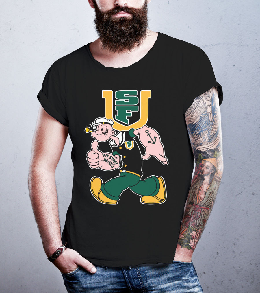Sfu San Francisco Dons Popeye My Story Begins T-Shirt