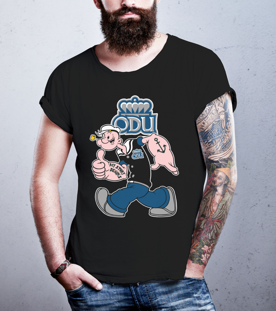 Odu Monarchs Sailor Character With Thumb Up And Anchor Tattoo T-Shirt