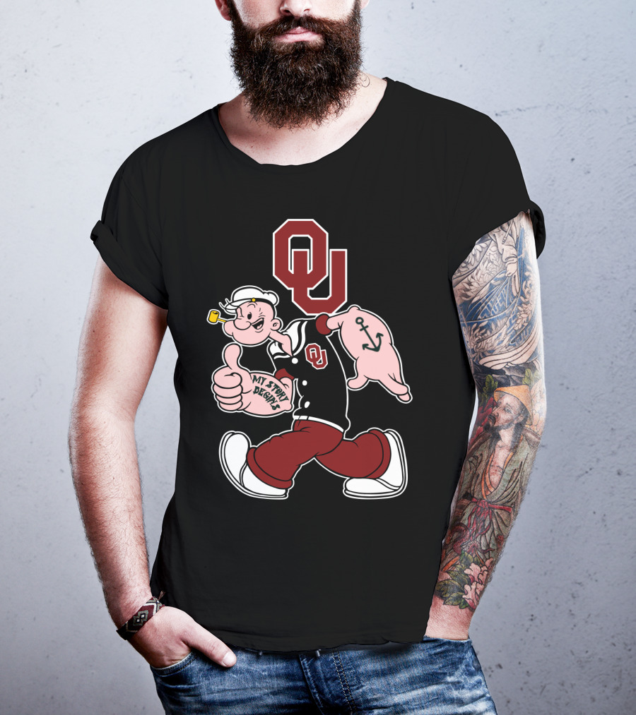 Ou Oklahoma Sooners Popeye Anchor Thumbs Up T-Shirt