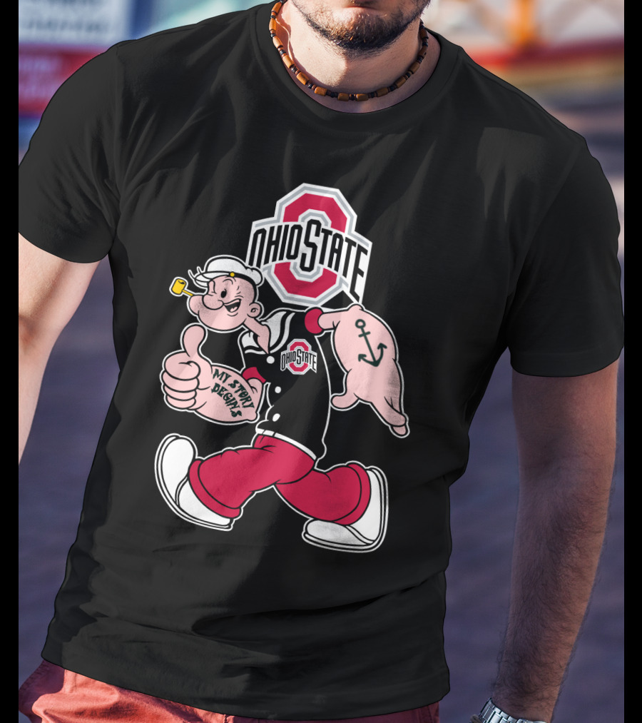 Ohio State Buckeyes Vintage Cartoon Sailor Character T-Shirt