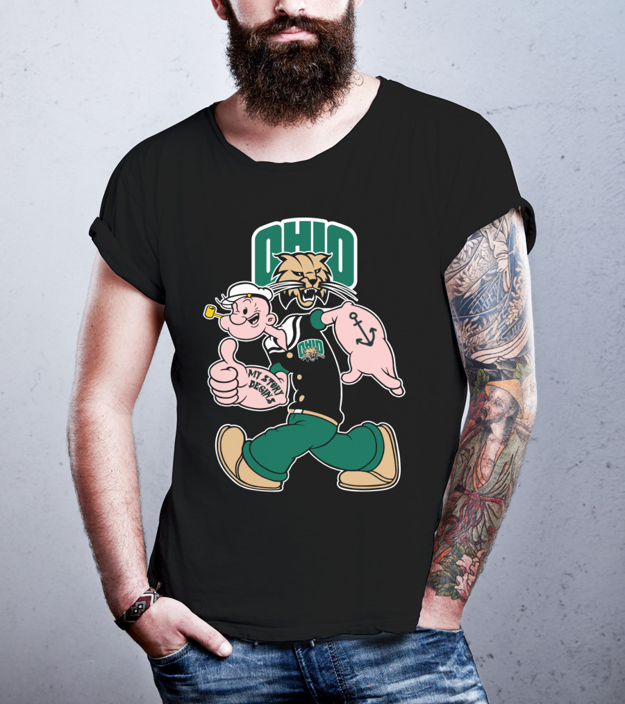 Ohio Bobcats Popeye Anchor My Story Designs T-Shirt