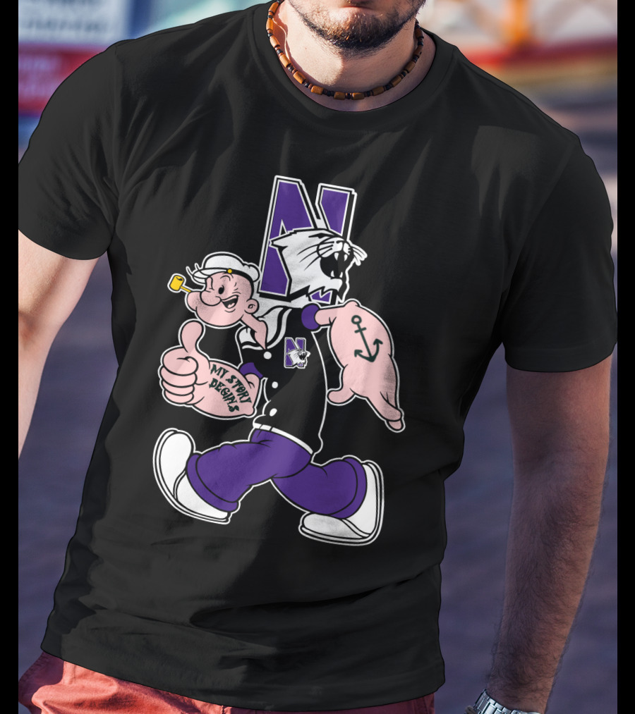 Northwestern Wildcats Popeye My Story Designs T-Shirt