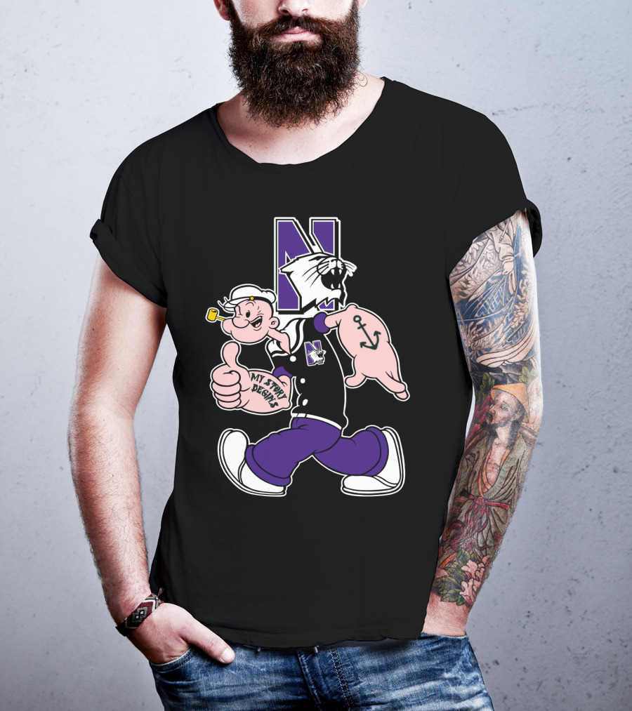 Northwestern Wildcats Popeye My Story Designs T-Shirt