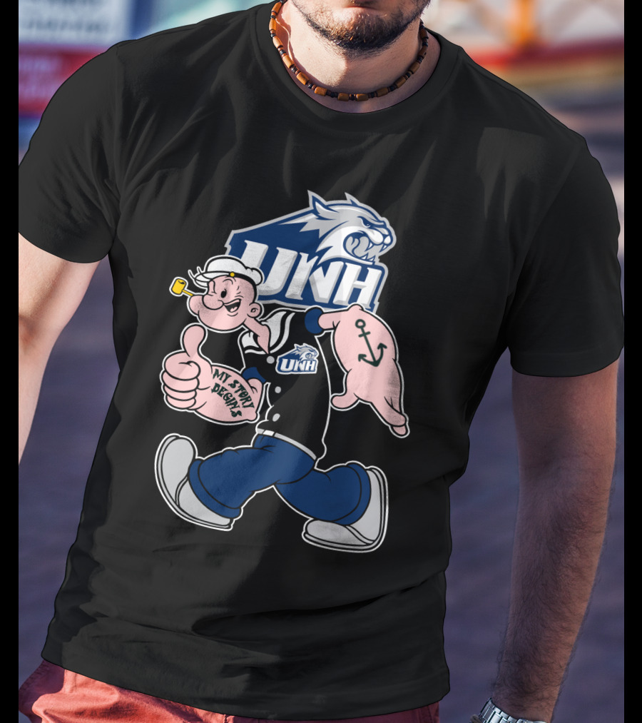 Unh Wildcats Popeye My Story Begins T-Shirt